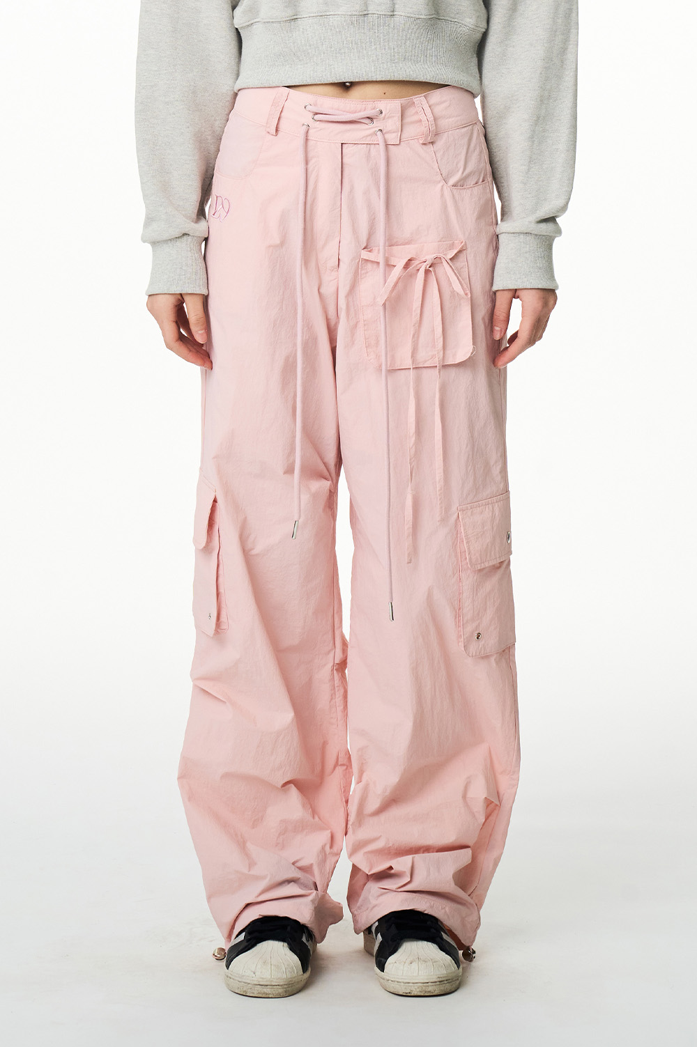 Summer String cargo bendable pants pink