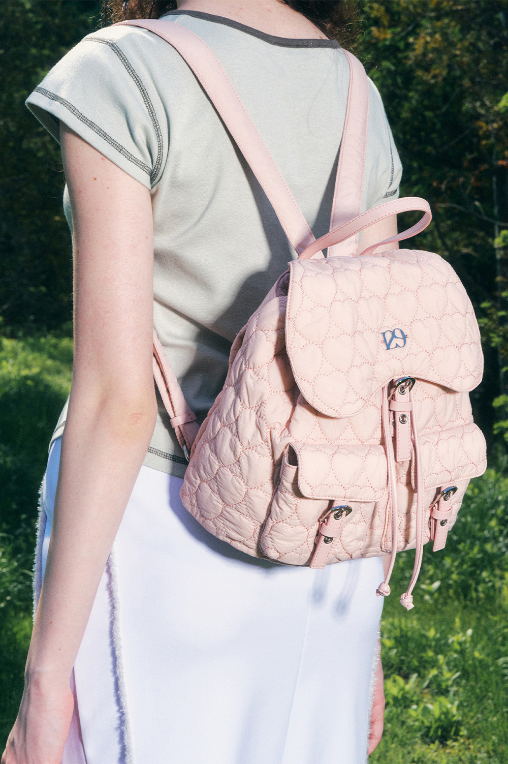 [6/7 Pre-sent] Heart Quilting Backpack Pink.